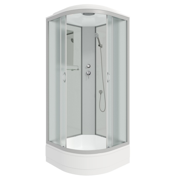 Душевая кабина с крышей Niagara Classic NG-3301-14 четверть круга  90x90 стекла матовые, профиль матовый хром