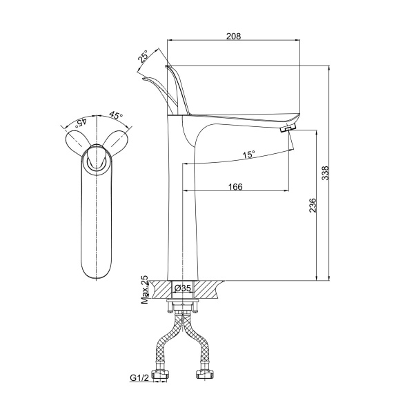 Смеситель для раковины D&amp;K Venice.Baciano DA1032059 черный/золото