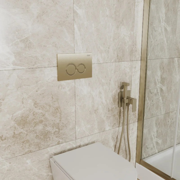 Кнопка смыва механическая D&amp;K Bayern DB1529007 цвет матовое золото