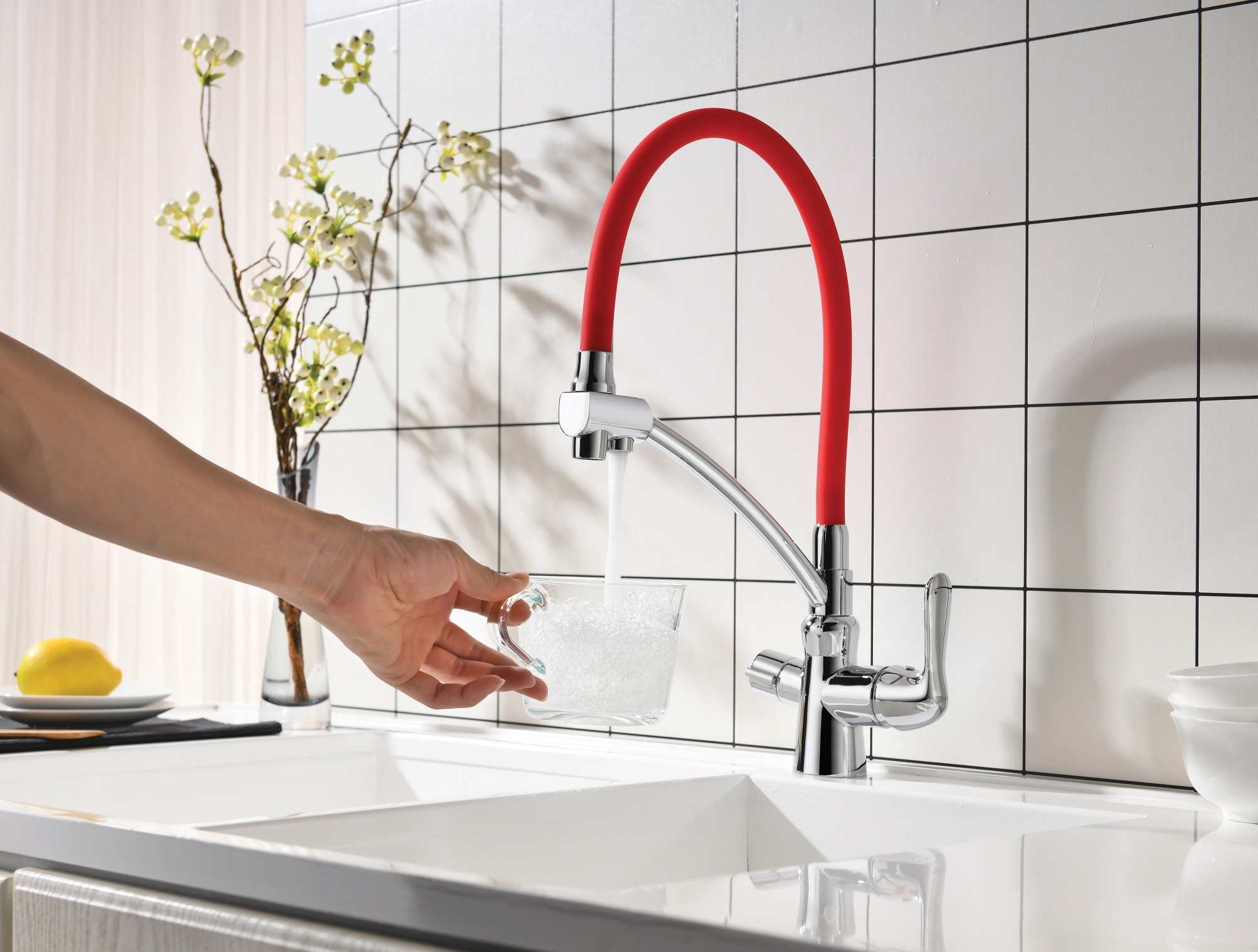 Смеситель для кухни Lemark Comfort LM3070C-Red  