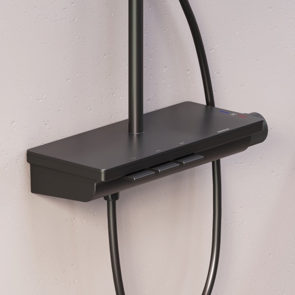 Душевая система со смесителем Damixa Gala 953760300 монтаж настенная с термостатом черный матовый