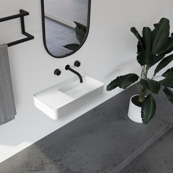 Раковина  прямоугольная Abber STEIN AS2627-0.8 искусственный камень цвет белый матовый