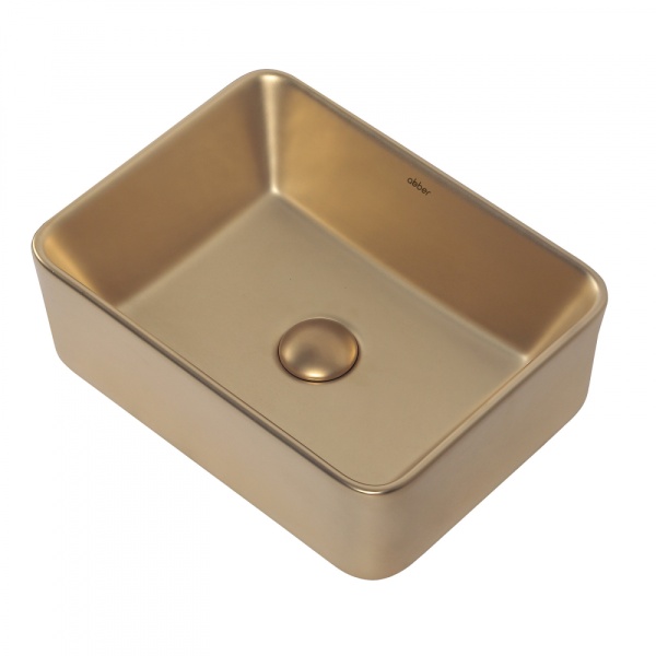 Раковина  прямоугольная Abber Rechteck AC2213MMG фаянс цвет золото матовое