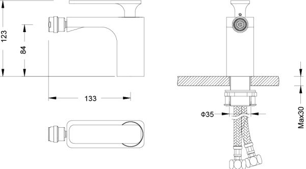 Смеситель для биде Timo Torne 4362/00-16F латунь белый/хром