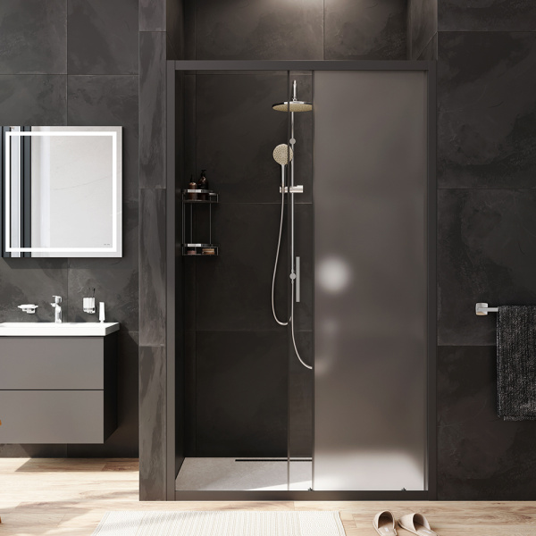 Душевая дверь Am.Pm Gem W90G-120-1-195BM 120 см стекла прозрачные матовые, профиль черный