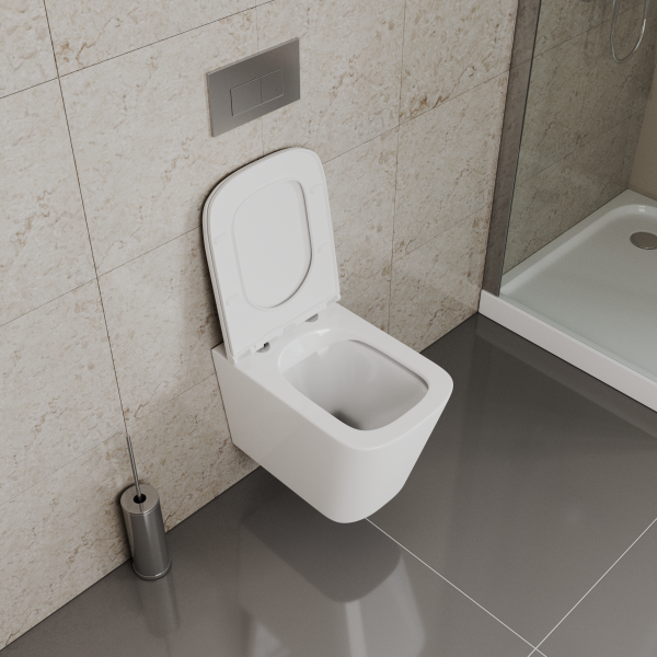 Унитаз подвесной D&amp;K Quadro DT1516016 Rimless фарфор белый