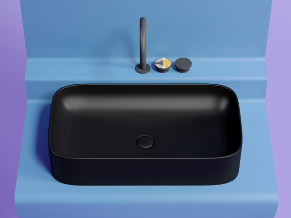 Раковина накладная прямоугольная Ceramica Nova Element CN6054MB фарфор цвет черный матовый