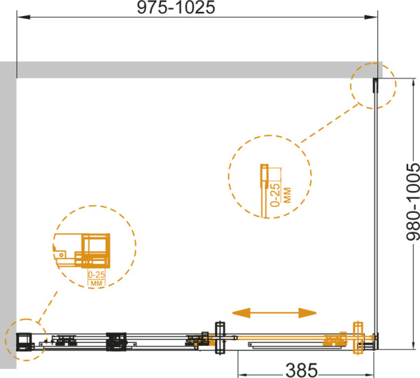 Душевой угол Cezares Duet Soft DUET SOFT-A-1-100/100-C-Cr-L квадратная   стекла прозрачные, профиль хром