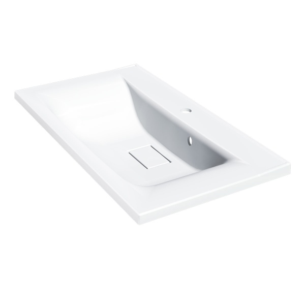 Раковина мебельная прямоугольная Vincea  VCB-3M800W литьевой мрамор цвет белый