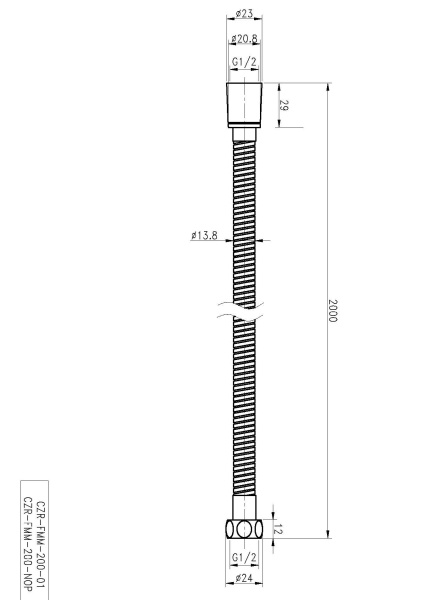 Шланг Cezares Czr CZR-FMM-200-NOP черный матовый 