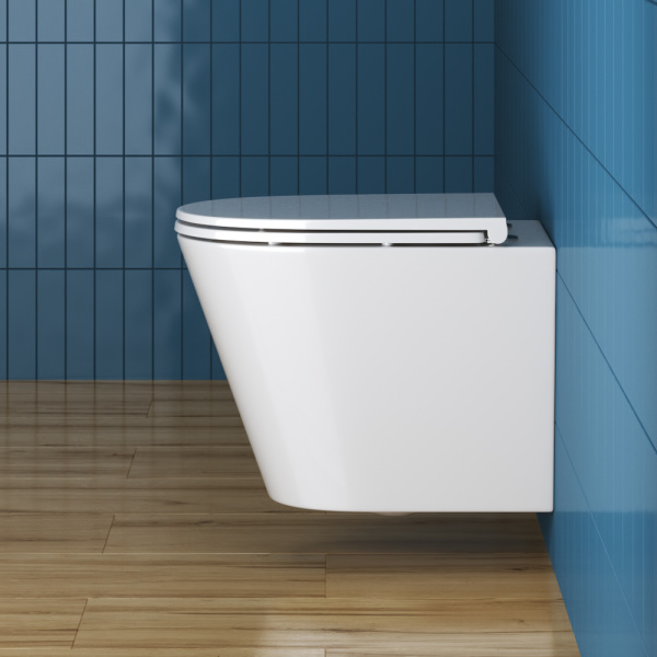 Унитаз подвесной BelBagno Tre BB8001CHR/SC Rimless фаянс белый