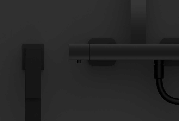 Душевая система со смесителем Vincea Next VSFS-1N0TMB монтаж настенная с термостатом черная матовая