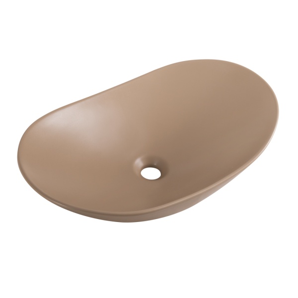 Раковина накладная овальная BelBagno  BB1404-H316 фаянс цвет бежевый матовый