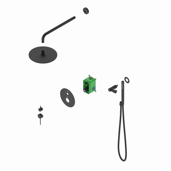 Душевая система со смесителем Timo Saona SX-2369/03SM монтаж встраиваемая в стену без термостата черный