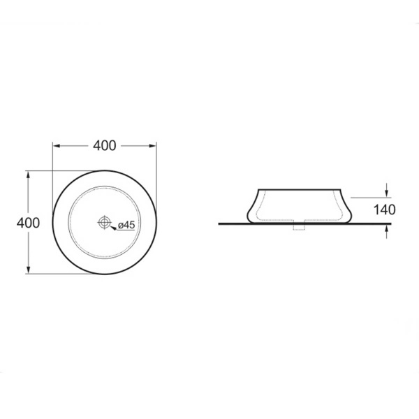 Раковина накладная круглая Vincea  VBS-109 фарфор цвет белый