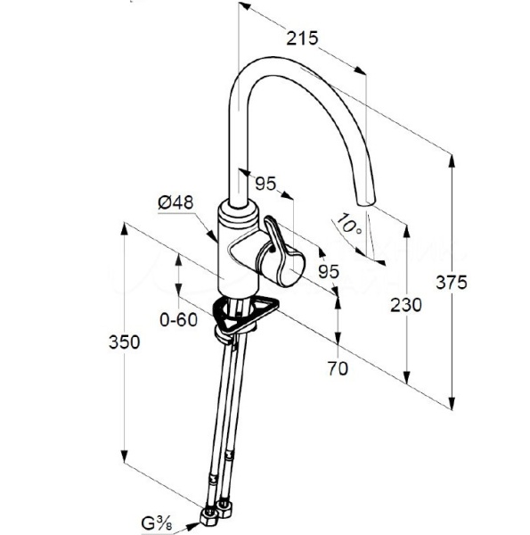 Смеситель для кухни Kludi Bingo star 428033978 без подключения к фильтру черный