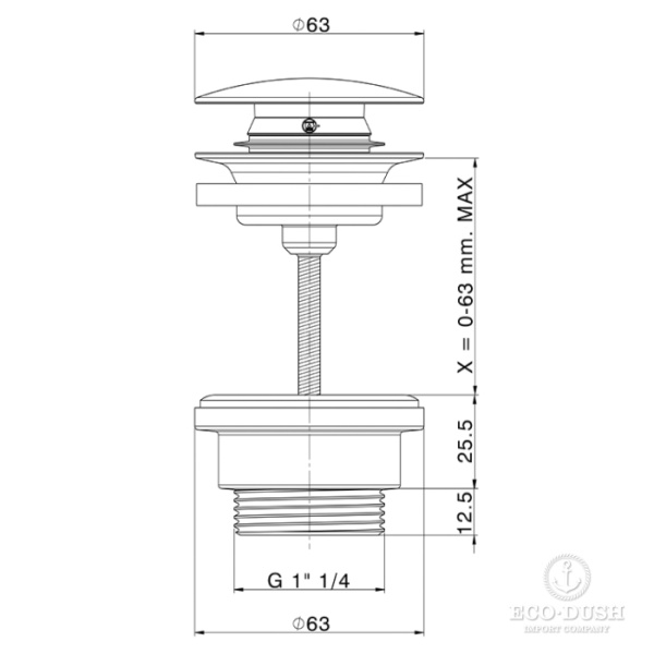 Донный клапан для раковины Cisal Xion ZA001800D1