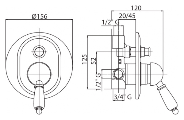 Смеситель  Cezares Venezia VENEZIA-VDIM-03/24-Bi  
 