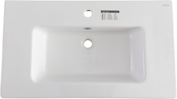 Раковина мебельная прямоугольная Allen Brau Fantasy 4.11012.20 керамика цвет белый