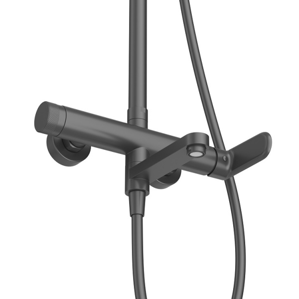 Душевая система со смесителем Cezares Stylus STYLUS-CVD-NOP монтаж настенная без термостата черный матовый