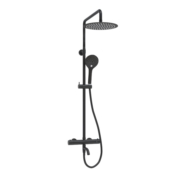 Душевая система со смесителем Wasserkraft  A288.258.078.BM Thermo монтаж настенная с термостатом черный