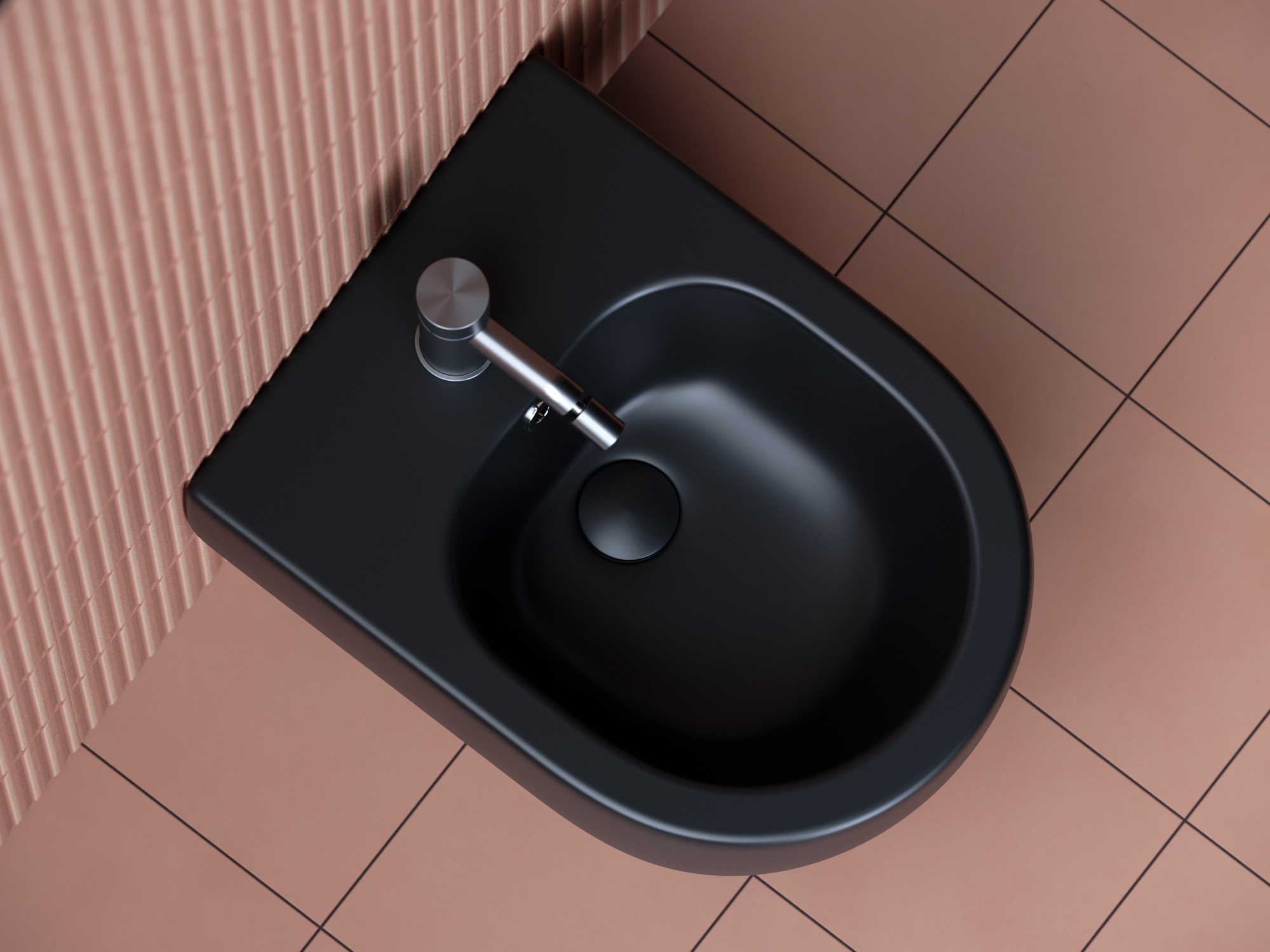 Биде подвесное Ceramica Nova Play CN3002MB фарфор, цвет черный матовый