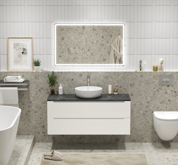 Тумба под раковину/столешницу подвесная BelBagno Etna ETNA-1200-2C-SO-BL-P 120 см  2 ящика цвет Bianco Lucido 