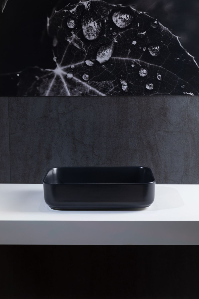 Раковина накладная прямоугольная Allen Brau Fantasy 4.11021.31 керамика цвет черный матовый