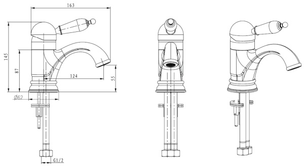 Смеситель для раковины Boheme Crystal 301-CRST бронза