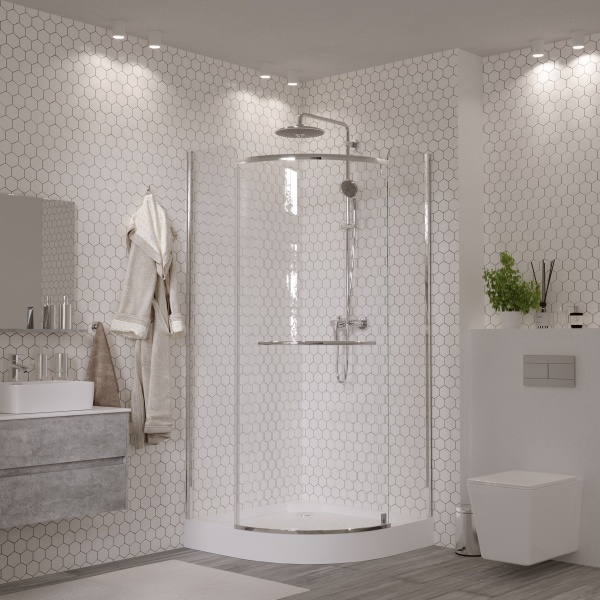 Душевой угол Grossman Classic GR-7090 четверть круга  стекла , профиль 