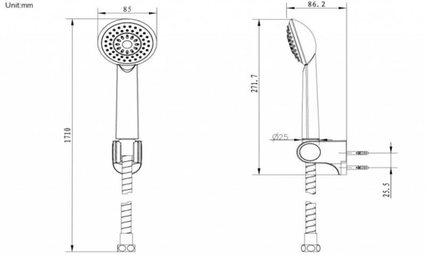Душевая система без смесителя Bravat Arc D224K-ENG монтаж   черный