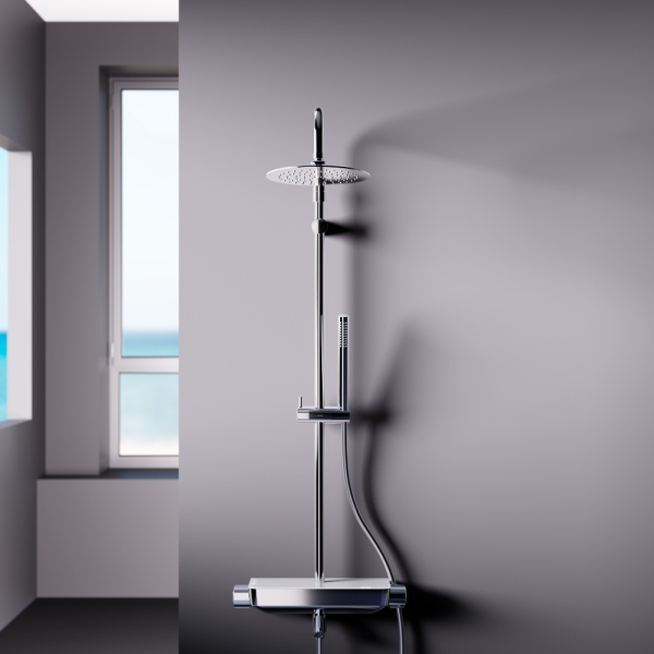 Душевая система со смесителем Damixa Scandinavian Pure 936760000 монтаж настенная с термостатом хром
