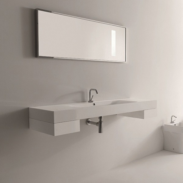 Раковина подвесная прямоугольная Kerasan Cento 353501*1 фарфор цвет белый