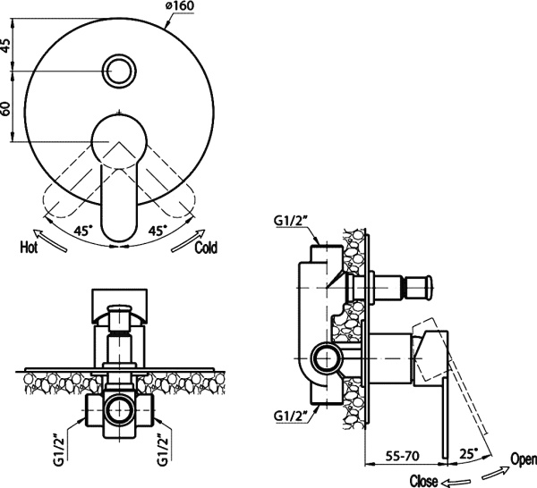 Смеситель  Cezares Laconico LACONICO-C-VDI-01  
 