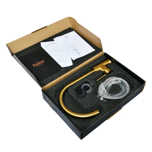 Смеситель для кухни Raiber Graceful RPG-012 без подключения к фильтру матовое золото