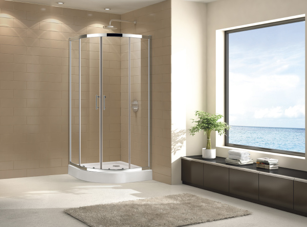 Душевой угол Cezares Eco ECO-O-R-2-80-C-Cr четверть круга  стекла , профиль 