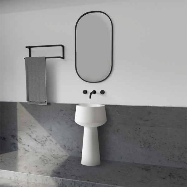 Раковина  круглая Abber STEIN AS2508 искусственный камень цвет белый матовый