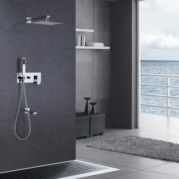 Душевая система со смесителем Abber Daheim AF8217 монтаж настенная без термостата хром