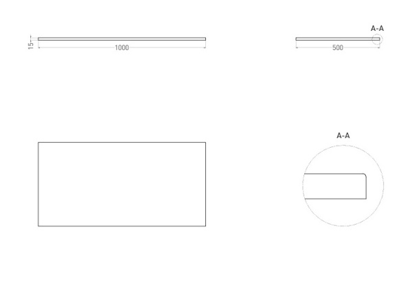 Столешница для ванной Salini Costa 200122M 100 см искусственный камень, цвет белый матовый