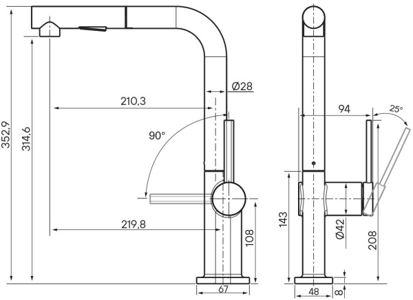 Смеситель для кухни Paulmark Neo Ne214419-BG без подключения к фильтру брашированное золото