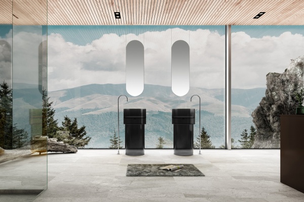 Раковина  круглая Abber Kristall AT2701Onyx-H полиэфирная смола цвет черный