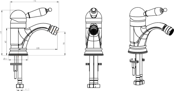 Смеситель для биде Boheme Provanse Ripresa 366 латунь бронза