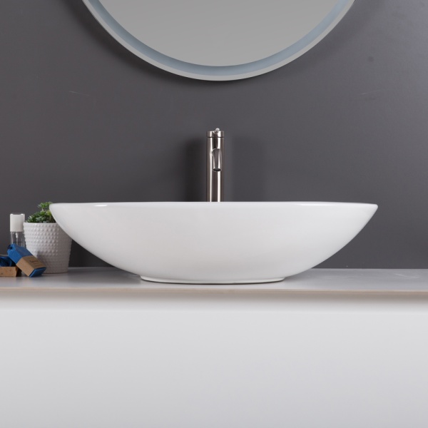 Раковина накладная овальная BelBagno  BB1104 фаянс цвет белый