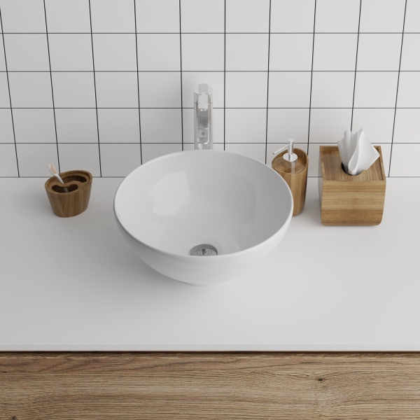 Раковина  круглая Grossman  GR-3014 фаянс цвет белый