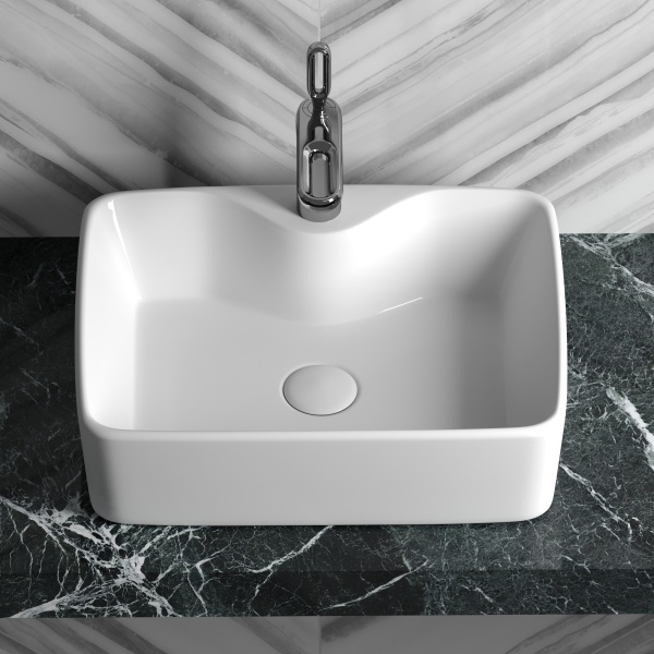 Раковина накладная прямоугольная Ceramica Nova Element CN6033 фарфор цвет белый