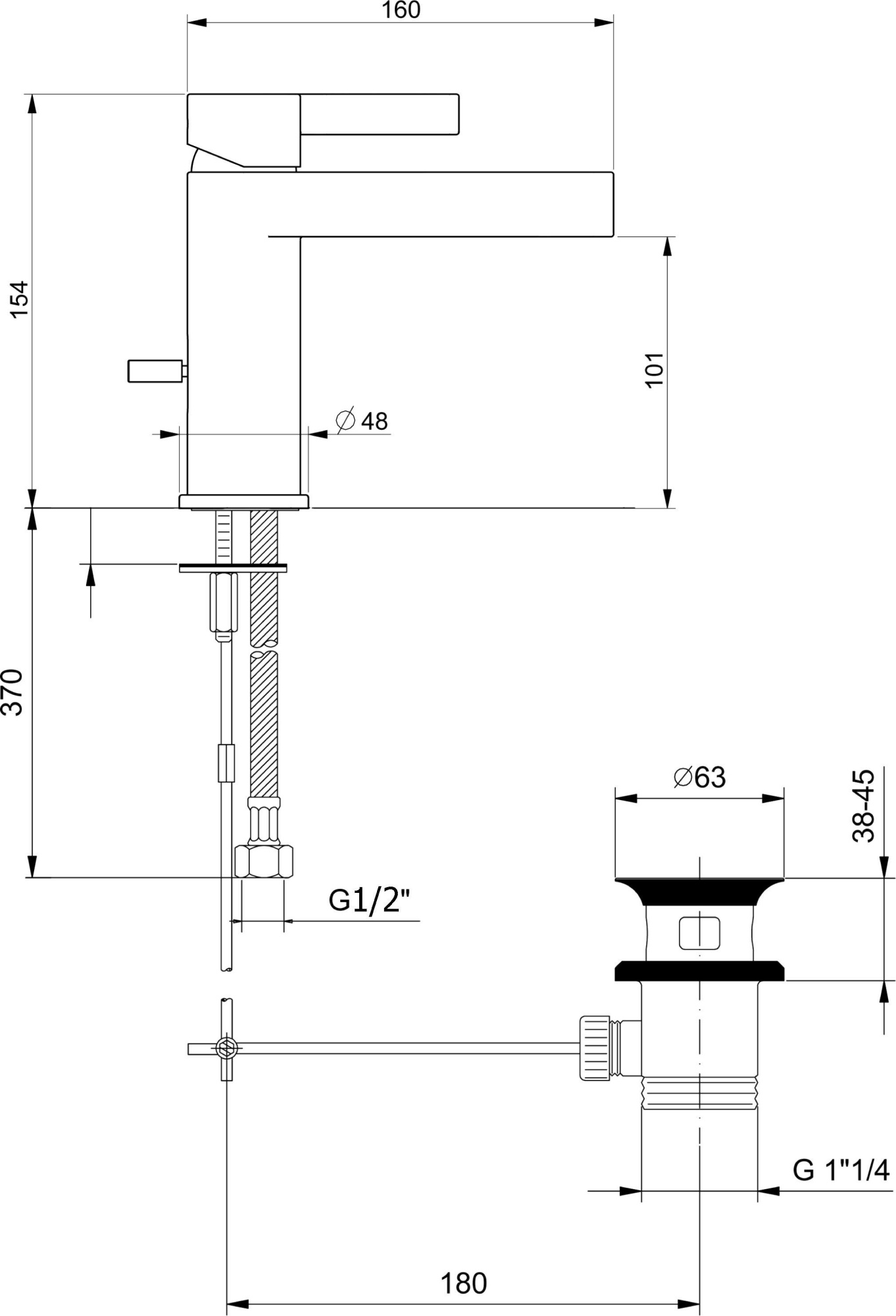 Смеситель для раковины Webert DoReMi DR830102015 хром
