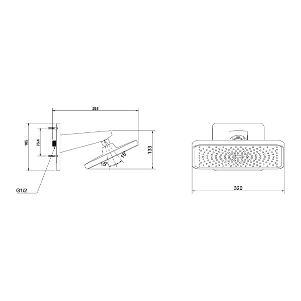 Верхний душ Vincea Inspire VSHD-3I4CCH хром 