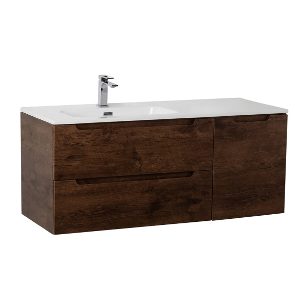 Тумба под раковину подвесная BelBagno Etna ETNA-1200-2C-1A-SO-RW-L 120 см  2 ящика + 1 дверца цвет Rovere Moro 