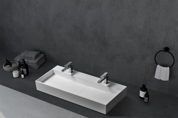 Раковина  прямоугольная Abber STEIN AS2642 искусственный камень цвет белый матовый