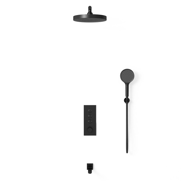 Душевая система со смесителем Vincea Inspire VSFW-433TI2MB монтаж встраиваемая в стену с термостатом матовый черный